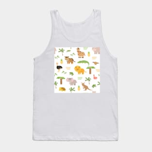 Safari cute cartoon animals Tank Top